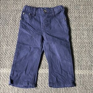 Kids Navy pinstripe Pull-On Pants with elastic adjustable waist